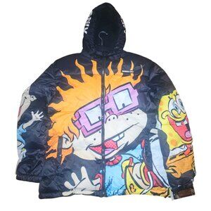 Members Only x Nickelodeon Rugrats SpongeBob Characters Puffer Jacket L NWT
